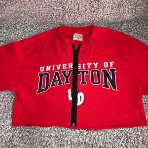 University of Dayton zip-up crop top